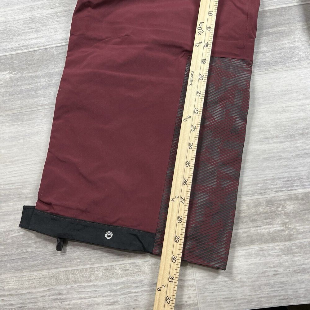 adidas Burgundy Ski Bib Pants with Black Straps - Picture 11 of 15